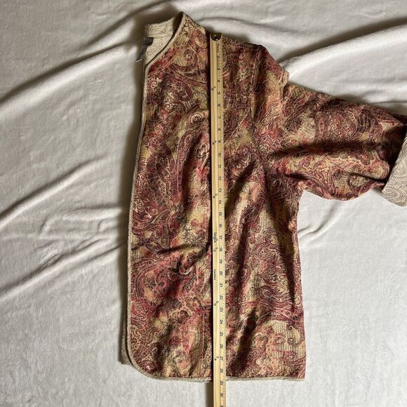 Maggie Barnes For Catherine’s Womens Brocade Jacket Size 3X Pink Floral Paisley - Picture 6 of 7